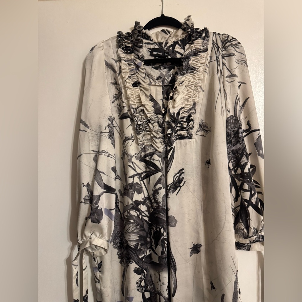 Just Cavalli Printed Silky Tunic Dress | Size XL - Picture 8 of 12